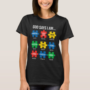 Camiseta Consciência do Autismo Jesus Deus Cristão Diz Eu S