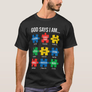 Camiseta Consciência do Autismo Jesus Deus Cristão Diz Eu S