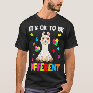 Camiseta Consciência do Autismo Llama Fofo Está Bem Ser Dif