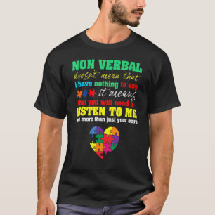 Camiseta Consciência do Autismo Não Verbal Não Significa Qu