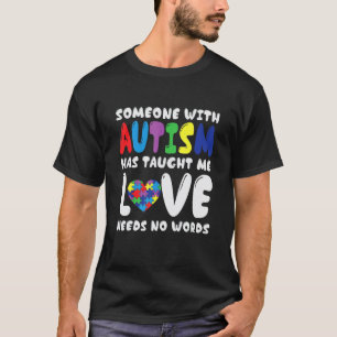 Camiseta Consciência do Autismo O Amor Não Precisa de Palav