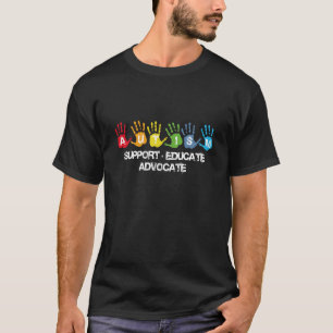 Camiseta Consciência do autismo: O apoio educa o advogado