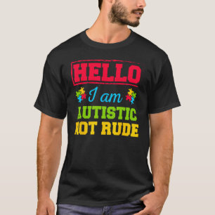 Camiseta Consciência do Autismo Olá Eu Sou Autista Não Sou