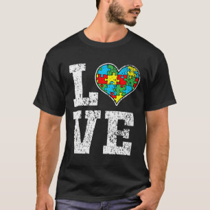 Camiseta Consciência do Autismo Para Crianças Mãe Pai Amor
