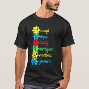 Camiseta Consciência do Autismo Sigla do Autismo e Peça de