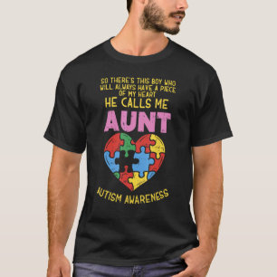 Camiseta Consciência do Autismo Tia Rapaz Parte do Meu Cora