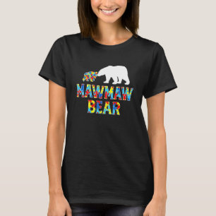 Camiseta Consciência do Autismo Urso Mawmaw Puzzle Apoio Au