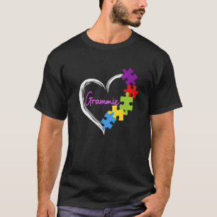 Camiseta Consciência do Autismo Vovó Dia das Mães Coração