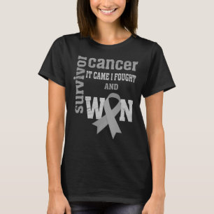 Camiseta Consciência Do Cancer Cérebro, Eu Lutava Ganhar