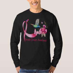 Camiseta Consciência do cancer da fita de Hummingbird