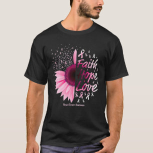 Camiseta Consciência do Cancer da Mama Oferece Fé Cristã Es