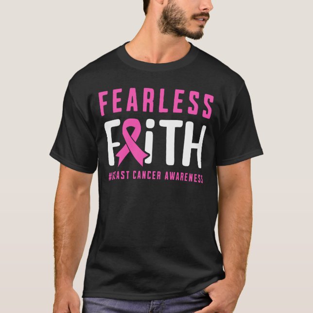 Camiseta Consciência do Cancer da Mama sem medo (Frente)