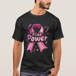 Camiseta Consciência do Cancer de mama de energia rosa