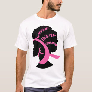 Camiseta Consciência do Cancer de Mama Rosa-Americano