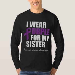 Camiseta Consciência do câncer de pâncreas Eu Visto Roxo Pa