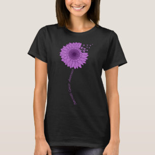 Camiseta Consciência do câncer de pâncreas Roxo de girassol