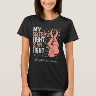 Camiseta Consciência do Cancer Endometrial Irmã da Fita de 
