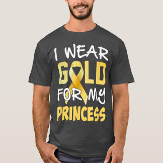 Camiseta Consciência do Cancer infantil Dourada para a minh