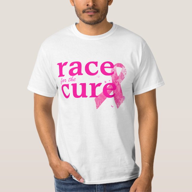 Camiseta Consciência do Cancer PixDezines, Fita Rosa (Frente)