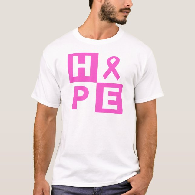 Camiseta Consciência do cancro da mama da esperança (Frente)