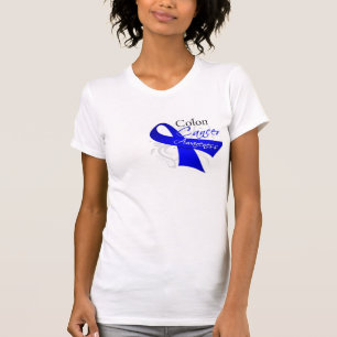 Camiseta Consciência do cancro do cólon da fita de rolo