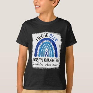 Camiseta Consciência do Diabetes Eu Uso Azul Pela Minha Fil