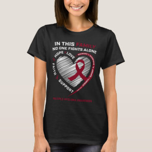 Camiseta Consciência do Mieloma Múltiplo Irmã Pai Câncer de