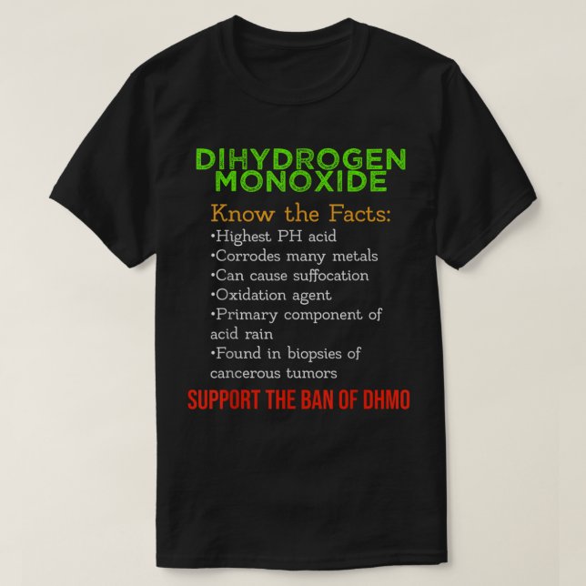 Camiseta Consciência do monóxido de hidrogênio suporta a pr (Frente do Design)