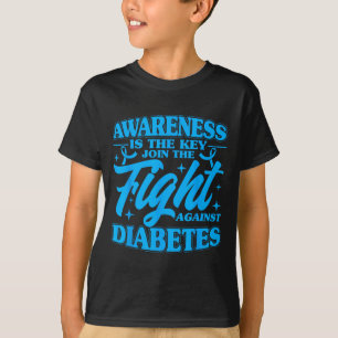 Camiseta Consciência É A Chave Conscientização Sobre Diabet