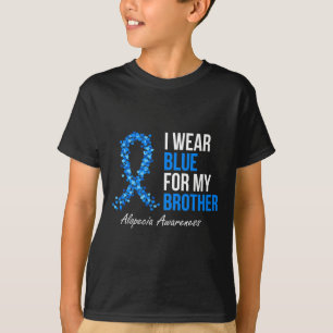 Camiseta Consciência Eu Visto Azul Para Meu Irmão Azul