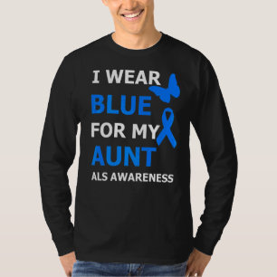 Camiseta Consciência Eu Visto Azul Para Minha Tia Fita