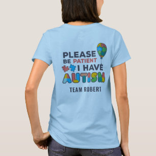 Camiseta Consciência Personalizada Do Autismo Por Favor Sej
