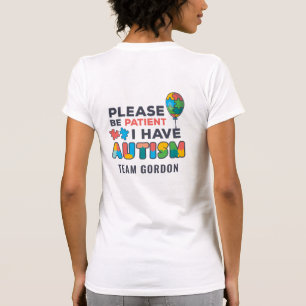 Camiseta Consciência Personalizada Do Autismo Por Favor Sej