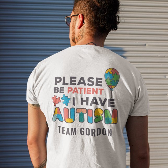 Camiseta Consciência Personalizada Do Autismo Por Favor Sej (Team Campaign Autism Awareness T-Shirt Custom Matching Tee)