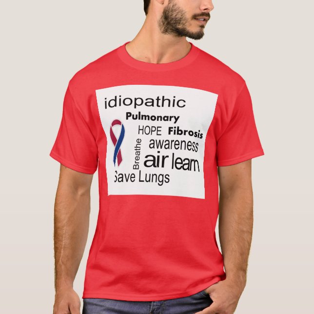 Camiseta Consciência T da fibrose pulmonaa (Frente)