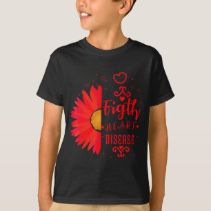 Camiseta Consciencialização da Doença Cardíaca Fita Vermelh
