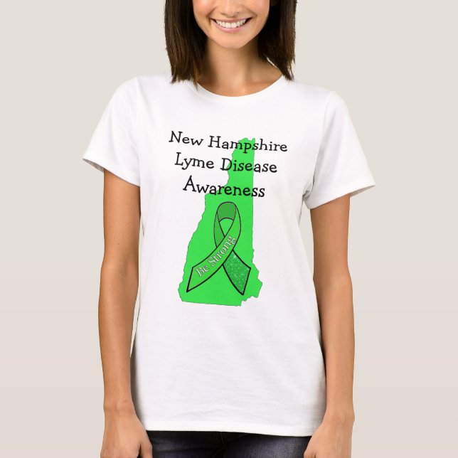 Camiseta Consciencialização da Doença de Lyme em New Hampsh (Frente)