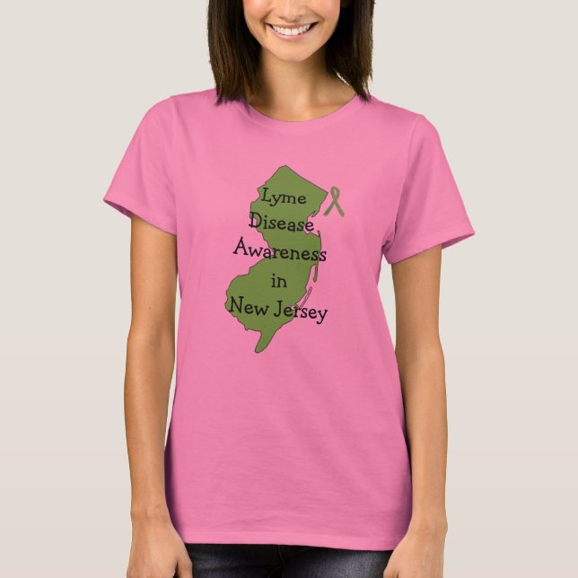 Camiseta Consciencialização da Doença de Lyme em Nova Jerse (Frente)