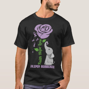 Camiseta Consciencialização da Epilepsia Fé Esperança Amor