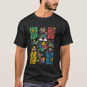 Camiseta Consciencialização do Autismo Boho Floral Homens M