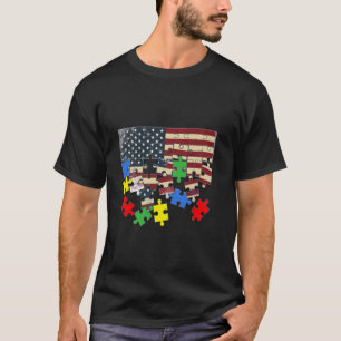 Camiseta Consciencialização do Autismo Peça de Puzzle Aflit