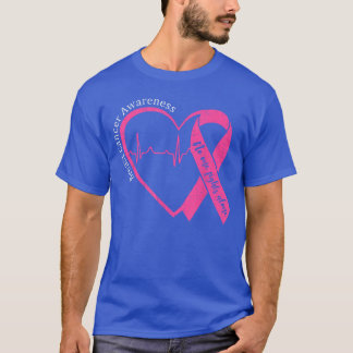 Camiseta Consciencialização do Câncer de Mama Coração Laço 