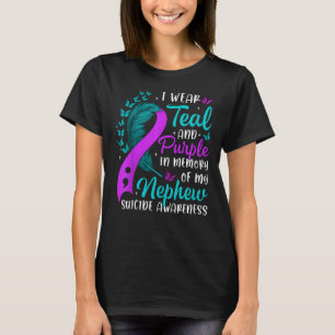 Camiseta Consciencialização do Suicídio Uso Verde Teal Roxo