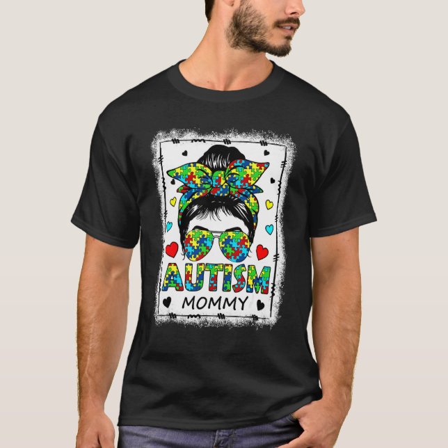 Camiseta Conscientização da Autismo Mamãe Vida Cabelo Desar (Frente)