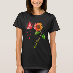 Camiseta Conscientização da Doença Cardíaca do Girassol Bor