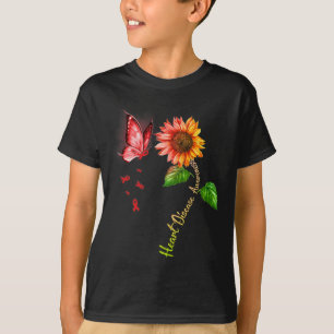 Camiseta Conscientização da Doença Cardíaca do Girassol Bor