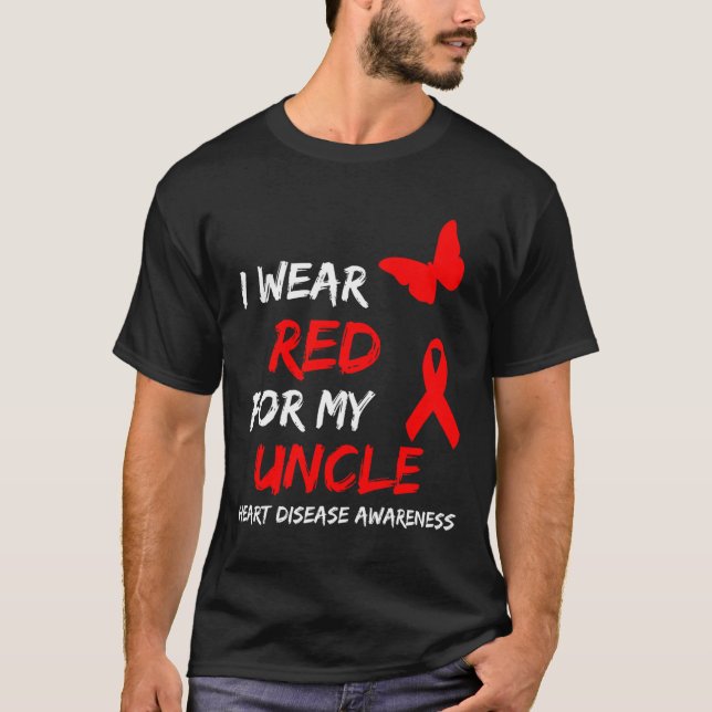Camiseta Conscientização da Doença Cardíaca Eu Uso Vermelho (Frente)