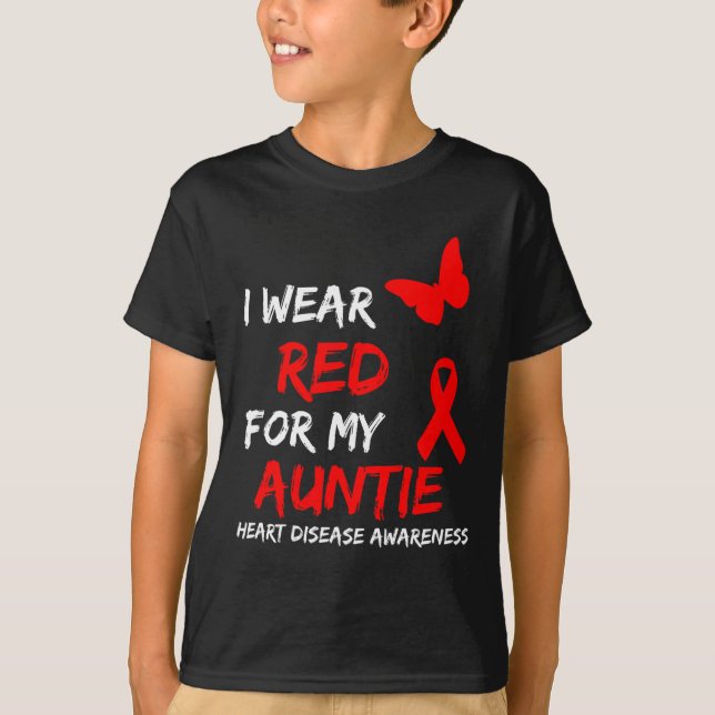 Camiseta Conscientização da Doença Cardíaca Eu Uso Vermelho (Frente)