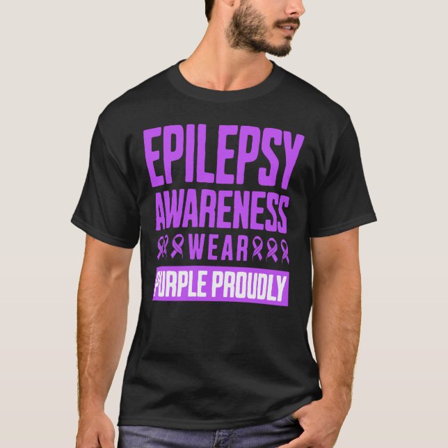 Camiseta Conscientização da Epilepsia Use Roxo com Orgulho (Frente)