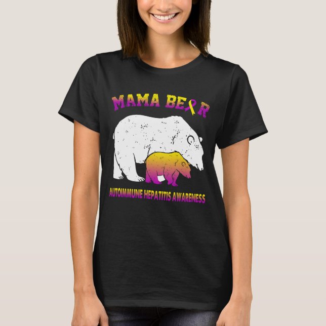 Camiseta Conscientização da Hepatite Autoimune Mama Bear (Frente)